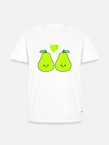 birne comic love - Männer Premium Bio T-Shirt - Weiß