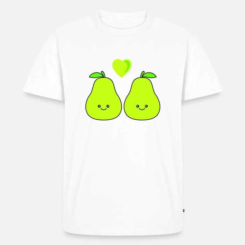 birne comic love - Männer Premium Bio T-Shirt - Weiß