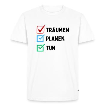 Dream Plan Do Checklist Design Black White - Men's Premium Organic T-Shirt - white - Front - Nico (187cm)