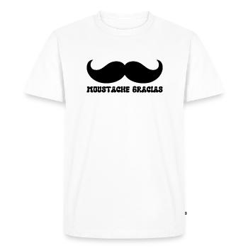 Gracias Moustache - Men's Premium Organic T-Shirt - white - Front - Nico (187cm)