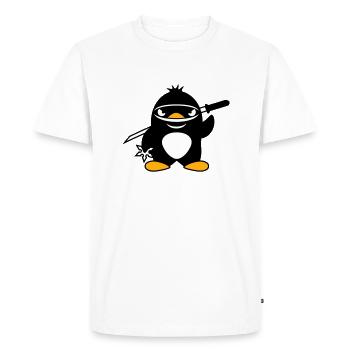 Pingouin Ninja Samouraï Japonais Katana Fighter - T-shirt Premium bio Homme - blanc - Devant - Nico (187cm)