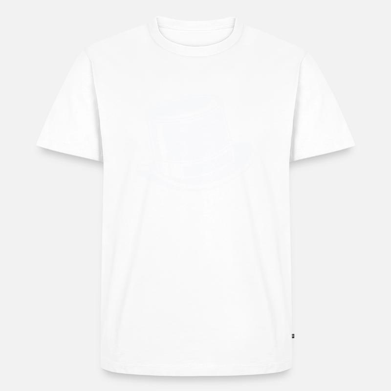 zylinder hut - Männer Premium Bio T-Shirt - Weiß