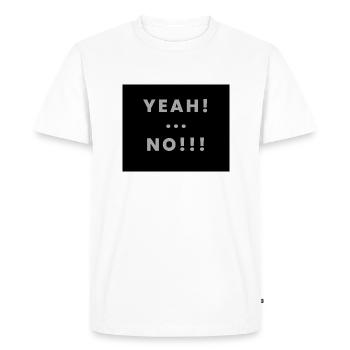 yeah no - T-shirt Premium bio Homme - blanc - Devant - Nico (187cm)