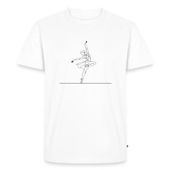 Danseuse de ballet - ligne artistique - T-shirt Premium bio Homme - blanc - Devant - Nico (187cm)