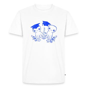 2 Octopus passed two high school graduation college - Men's Premium Organic T-Shirt - white - Front - Nico (187cm)