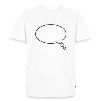 Denkblase Design - Männer Premium Bio T-Shirt - Weiß - Vorne - Nico (187cm)