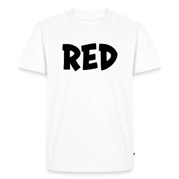 La couleur rouge - T-shirt Premium bio Homme - blanc - Devant - Nico (187cm)