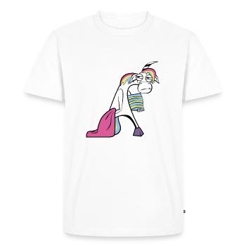 LazyCorn - T-shirt Premium bio Homme - blanc - Devant - Nico (187cm)