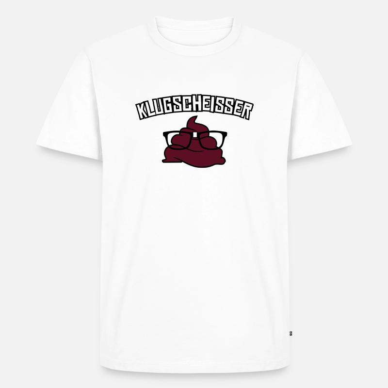 klugscheisser - Männer Premium Bio T-Shirt - Weiß