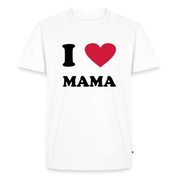 I love Mom - T-shirt Premium bio Homme - blanc - Devant - Nico (187cm)