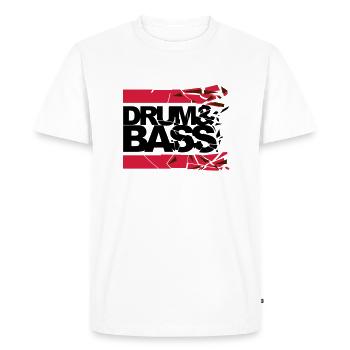Drum 'n' Bass shattered 2 - Men's Premium Organic T-Shirt - white - Front - Nico (187cm)