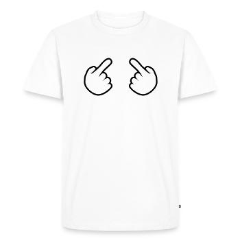 2 hands silhouette i show hand cartoon cartoon pointing - Men's Premium Organic T-Shirt - white - Front - Nico (187cm)