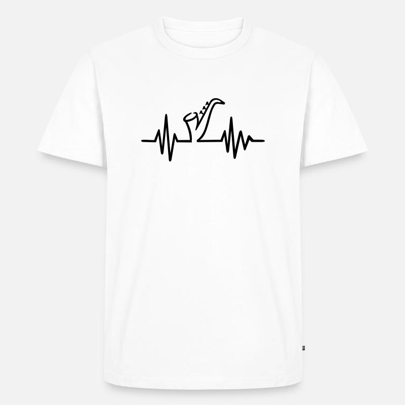 Saxophon - Männer Premium Bio T-Shirt - Weiß
