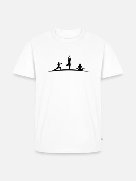 Frauen Yoga - Männer Premium Bio T-Shirt - Weiß