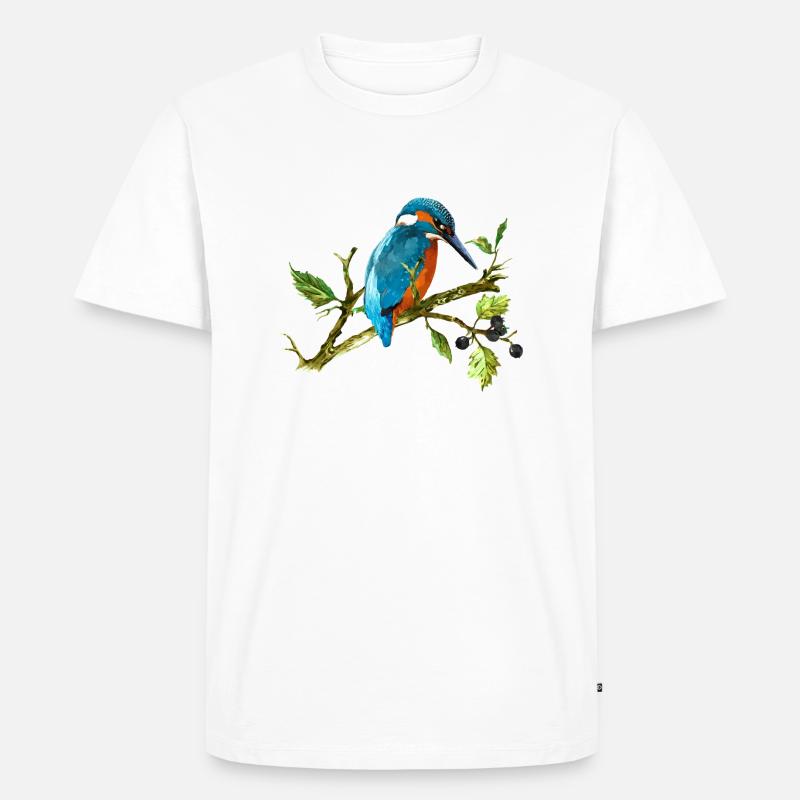 Eisvogel Vogel - Männer Premium Bio T-Shirt - Weiß