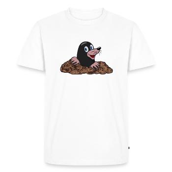 Mole Terre Mole Haie Jardin Mignon Mignonne - T-shirt Premium bio Homme - blanc - Devant - Nico (187cm)