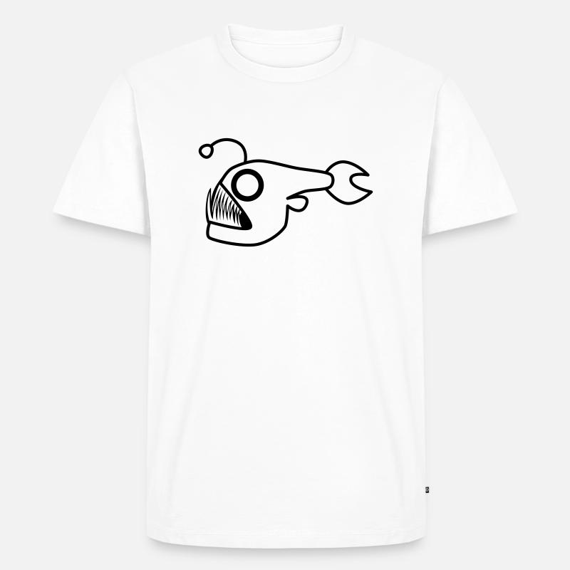 fisch - Männer Premium Bio T-Shirt - Weiß