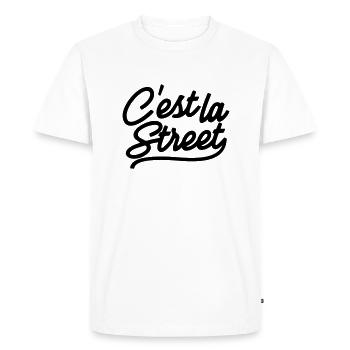 C'est la street - T-shirt Premium bio Homme - blanc - Devant - Nico (187cm)