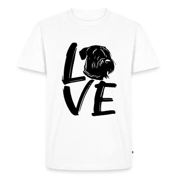 LOVE L’amour de la moustache de l’amour de la moustache love chiens - T-shirt Premium bio Homme - blanc - Devant - Nico (187cm)