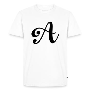 letter a - Men's Premium Organic T-Shirt - white - Front - Nico (187cm)