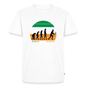 The Evolution of Hurling - Men's Premium Organic T-Shirt - white - Front - Nico (187cm)