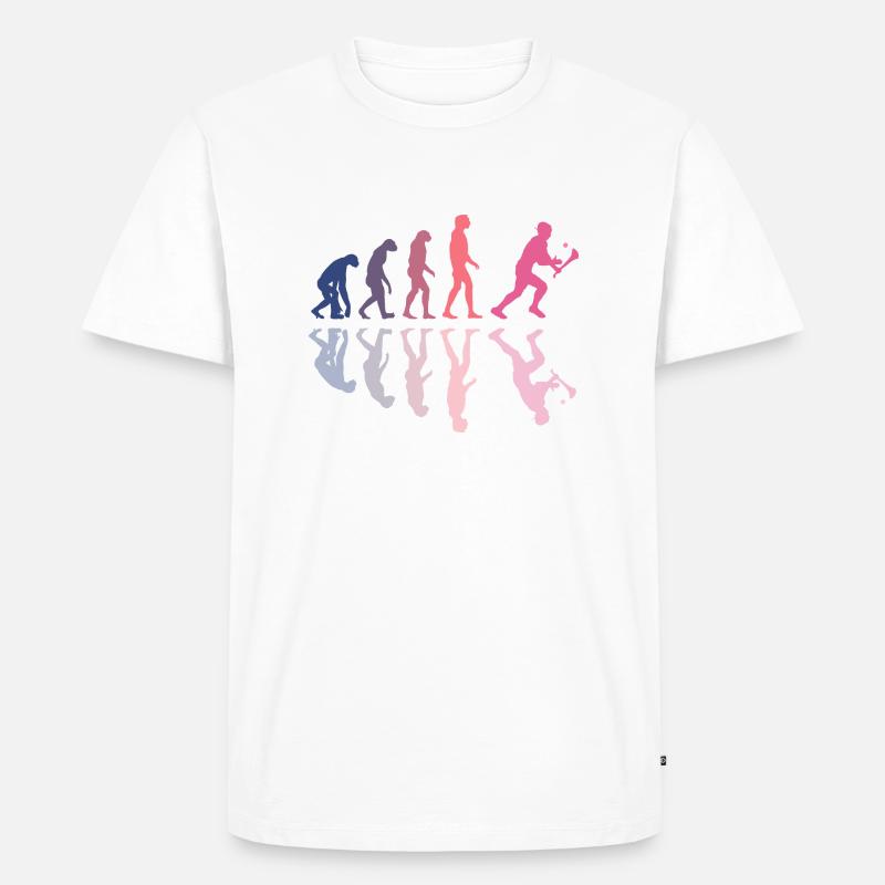 Die Evolution von Hurling - Männer Premium Bio T-Shirt - Weiß
