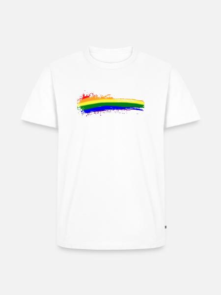Couleur Coloré Arc-en-ciel LGBTQ Censure Symbole - T-shirt Premium bio Homme - blanc