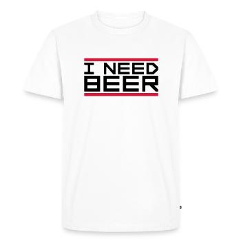 I Need Beer - Men's Premium Organic T-Shirt - white - Front - Nico (187cm)