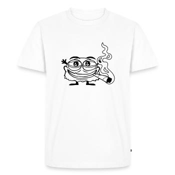 Fumer du chanvre drôle monstre - T-shirt Premium bio Homme - blanc - Devant - Nico (187cm)