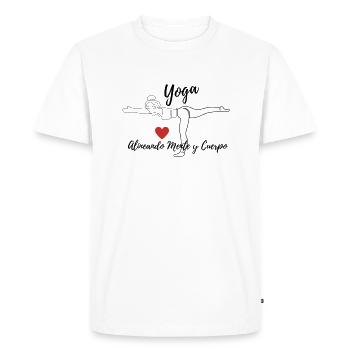 yoga series aligning mind and body - Men's Premium Organic T-Shirt - white - Front - Nico (187cm)