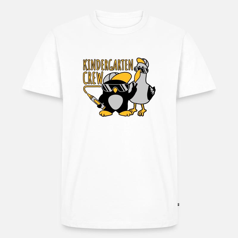 Kindergarten Crew Möwe Pinguin - Männer Premium Bio T-Shirt - Weiß