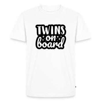 Jumeaux à bord Autocollant pour bébé et bébés - T-shirt Premium bio Homme - blanc - Devant - Nico (187cm)