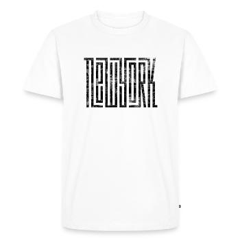New York Letters - T-shirt Premium bio Homme - blanc - Devant - Nico (187cm)
