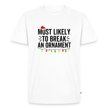 Le plus susceptible de casser un ornement - T-shirt Premium bio Homme - blanc - Devant - Nico (187cm)