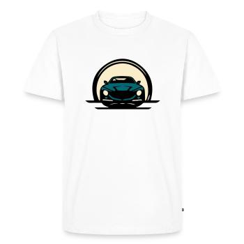Vue de face de voiture - T-shirt Premium bio Homme - blanc - Devant - Nico (187cm)