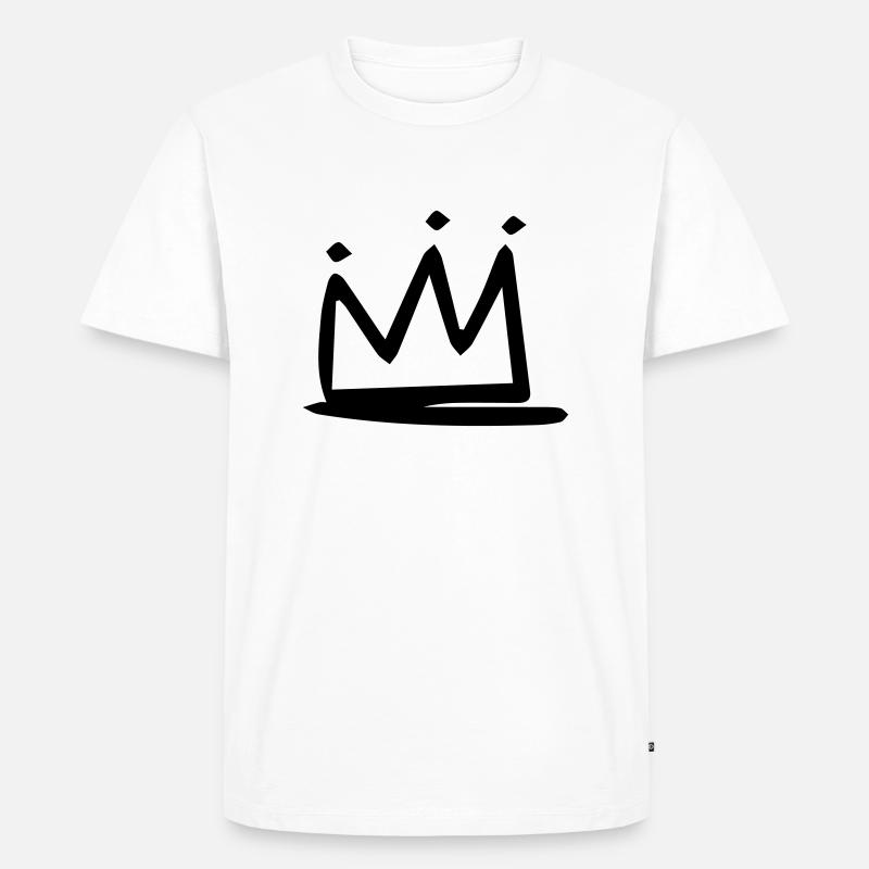 krone - Männer Premium Bio T-Shirt - Weiß
