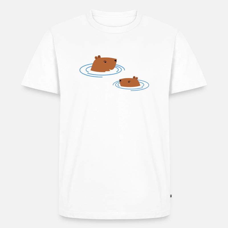 Capybara - Männer Premium Bio T-Shirt - Weiß