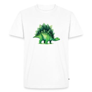 Dinosaur Stegosaurus Green Lizard Gift - Men's Premium Organic T-Shirt - white - Front - Nico (187cm)