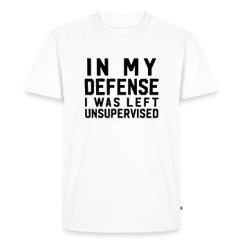In my defense I was left unsupervised - Men's Premium Organic T-Shirt - white - Front - Nico (187cm)