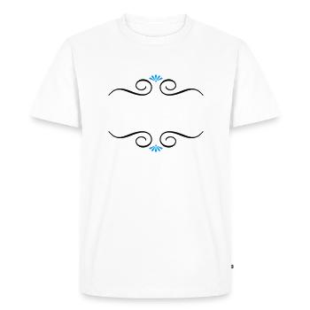 Embellissement Ornement Motif Fleur Fleur Votre Texte - T-shirt Premium bio Homme - blanc - Devant - Nico (187cm)