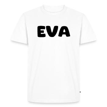 Nom - Eva - T-shirt Premium bio Homme - blanc - Devant - Nico (187cm)