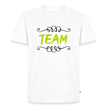 team - Men's Premium Organic T-Shirt - white - Front - Nico (187cm)