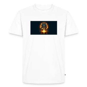 Dragon Flame - Men's Premium Organic T-Shirt - white - Front - Nico (187cm)