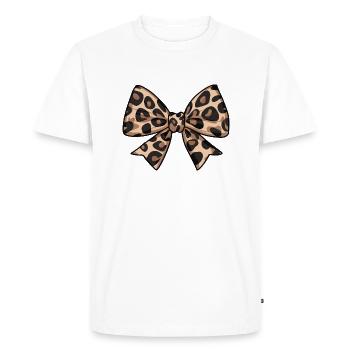 LARGE BOW WITH LEOPARD TREND - Men's Premium Organic T-Shirt - white - Front - Nico (187cm)