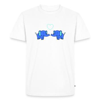 Elephants in love - Men's Premium Organic T-Shirt - white - Front - Nico (187cm)