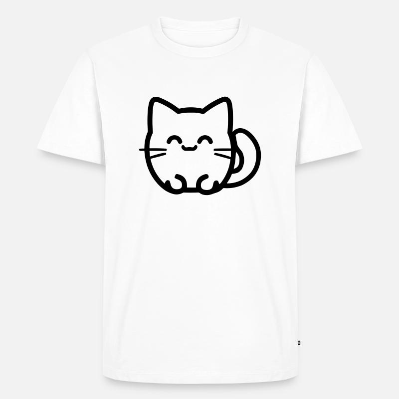 Katze - Männer Premium Bio T-Shirt - Weiß