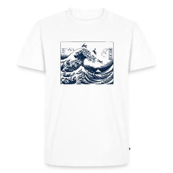 Neko Fuji San Kitten - Men's Premium Organic T-Shirt - white - Front - Nico (187cm)
