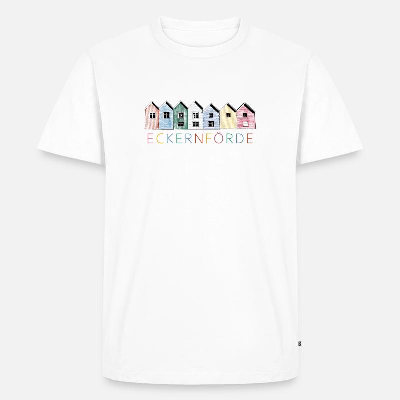 Hafen Eckernförde - Männer Premium Bio T-Shirt - Weiß