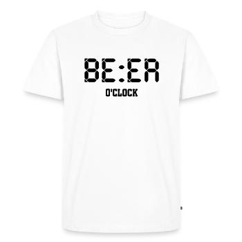 beer o'clock - Men's Premium Organic T-Shirt - white - Front - Nico (187cm)
