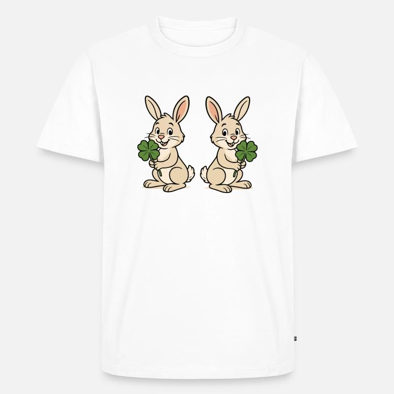 hase kleeblatt 2 - Männer Premium Bio T-Shirt - Weiß